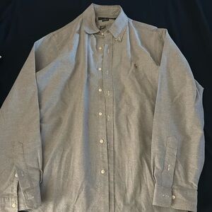 Ralph Lauren Men’s Dress Shirts, Light gray and Navy, XL, 18, Classic Fit